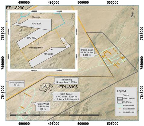 Published campaign plan showing the ULG, Paleo East and Paleo West targets